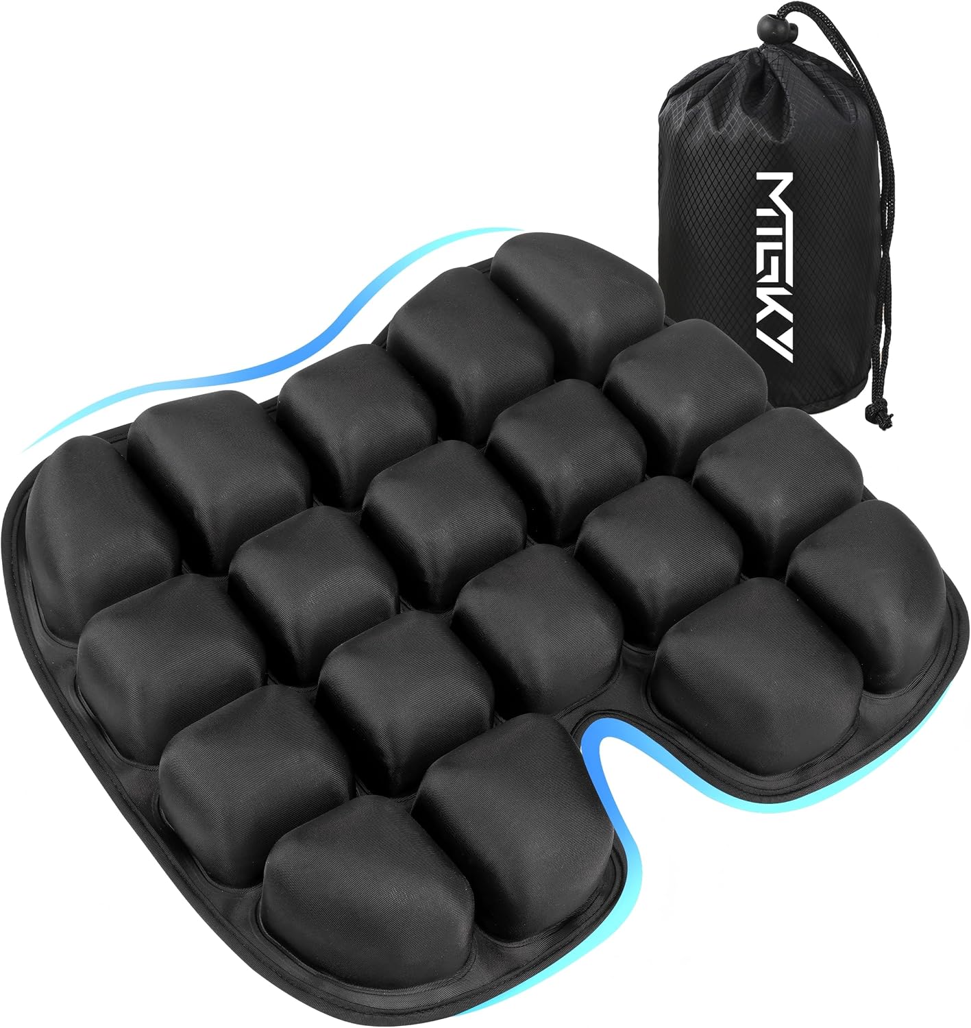 Travel Seat Cushion for Airplane, portable inflatable cushion sold on Amazon