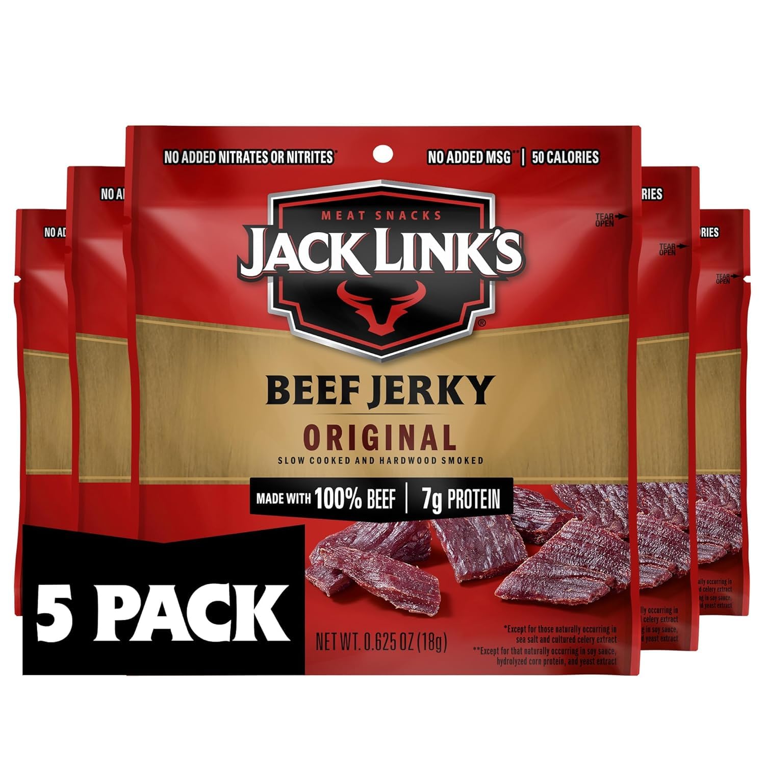 Jack Link’s Original Beef Jerky 5‑Pack multipack on Amazon