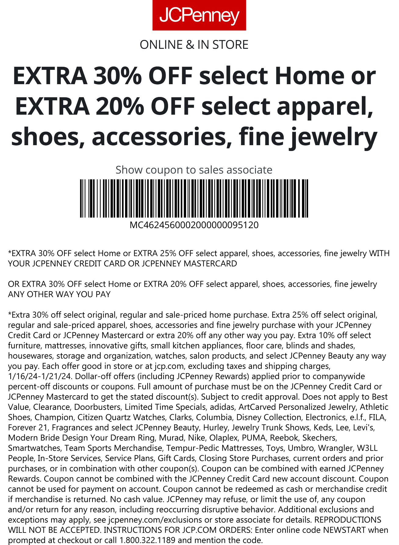 JCPenney store offering a free $10 off $10 or more promotion