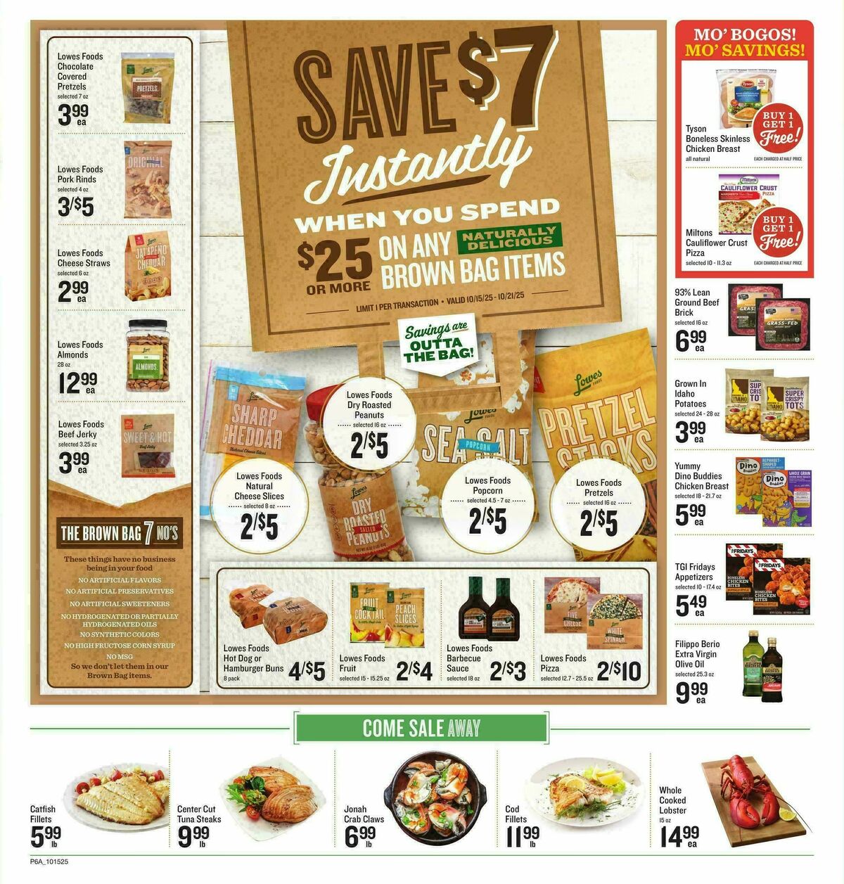 Lowes Foods weekly ad flyer showing discounted groceries for July 1‑7