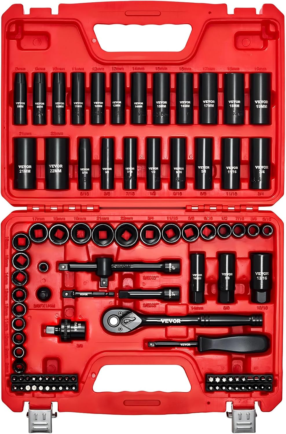 VEVOR 96-piece 3/8-inch drive impact socket wrench and bit set on Amazon