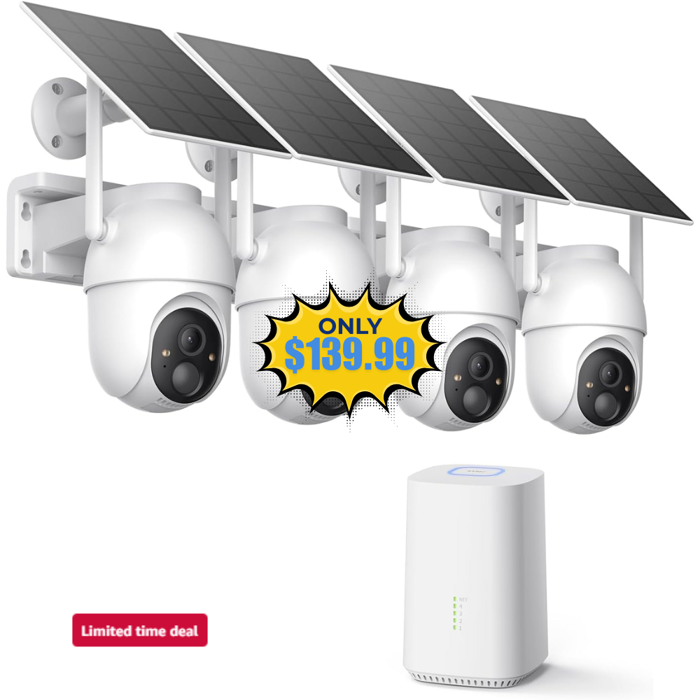 ELYSOO 4 Solar Security Cameras Deal: Save 26% on Amazon