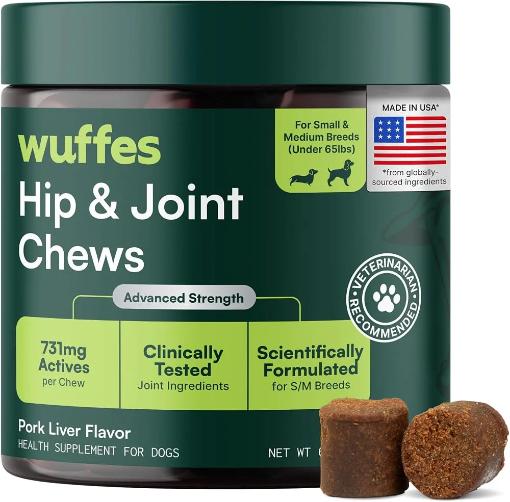 Wuffes Advanced Dog Hip and Joint Supplement 60 pork flavored chews on Amazon