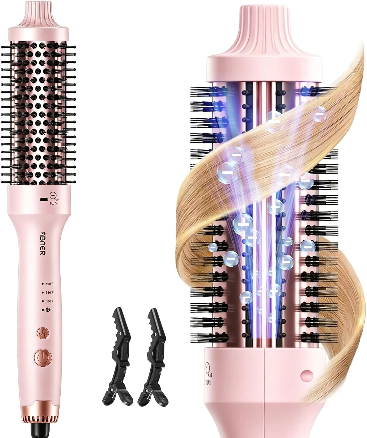 ABNER Thermal Ionic Brush heated round brush with titanium bristles on Amazon
