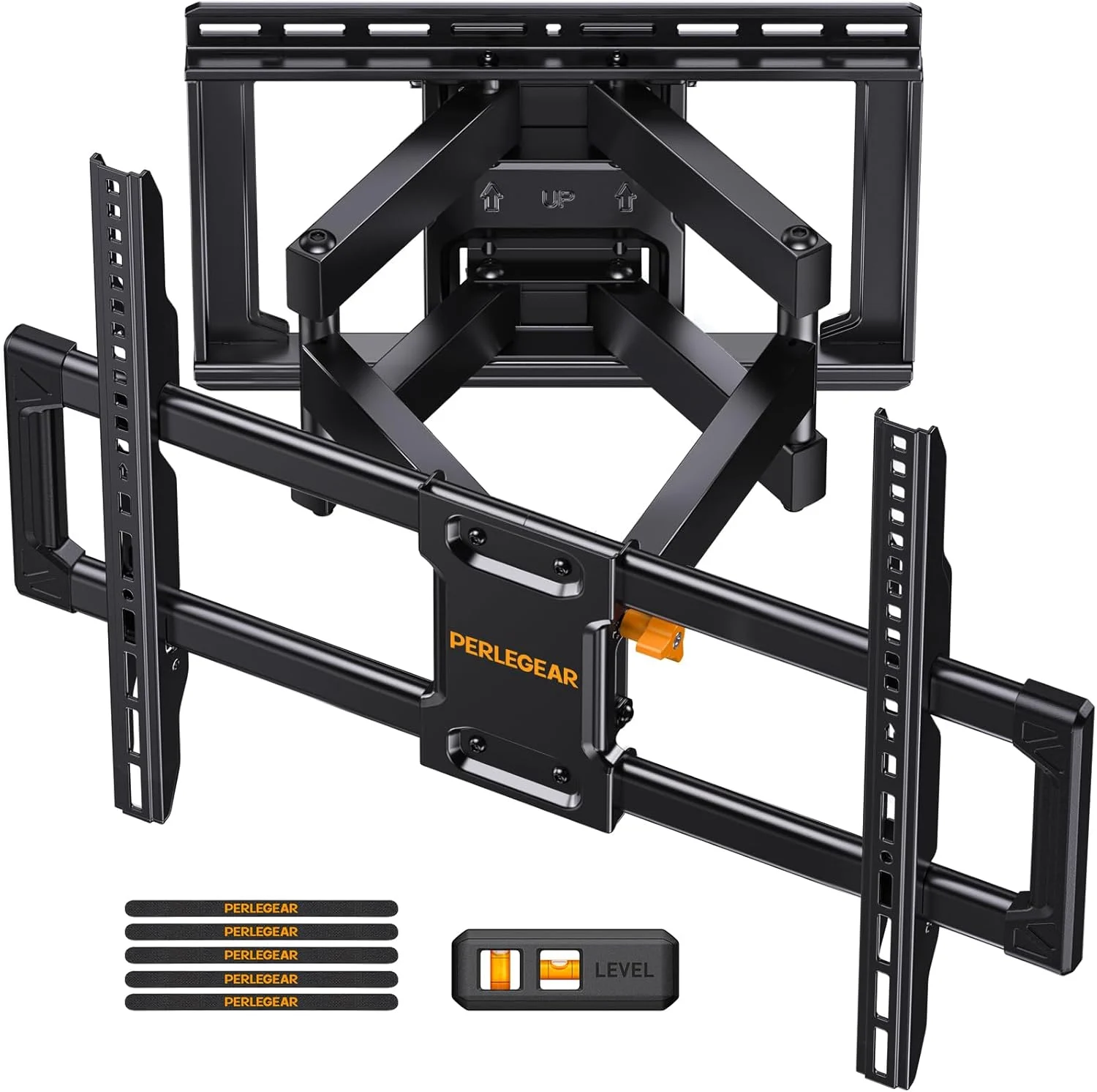 Perlegear Full Motion TV Wall Mount displayed on Amazon product page