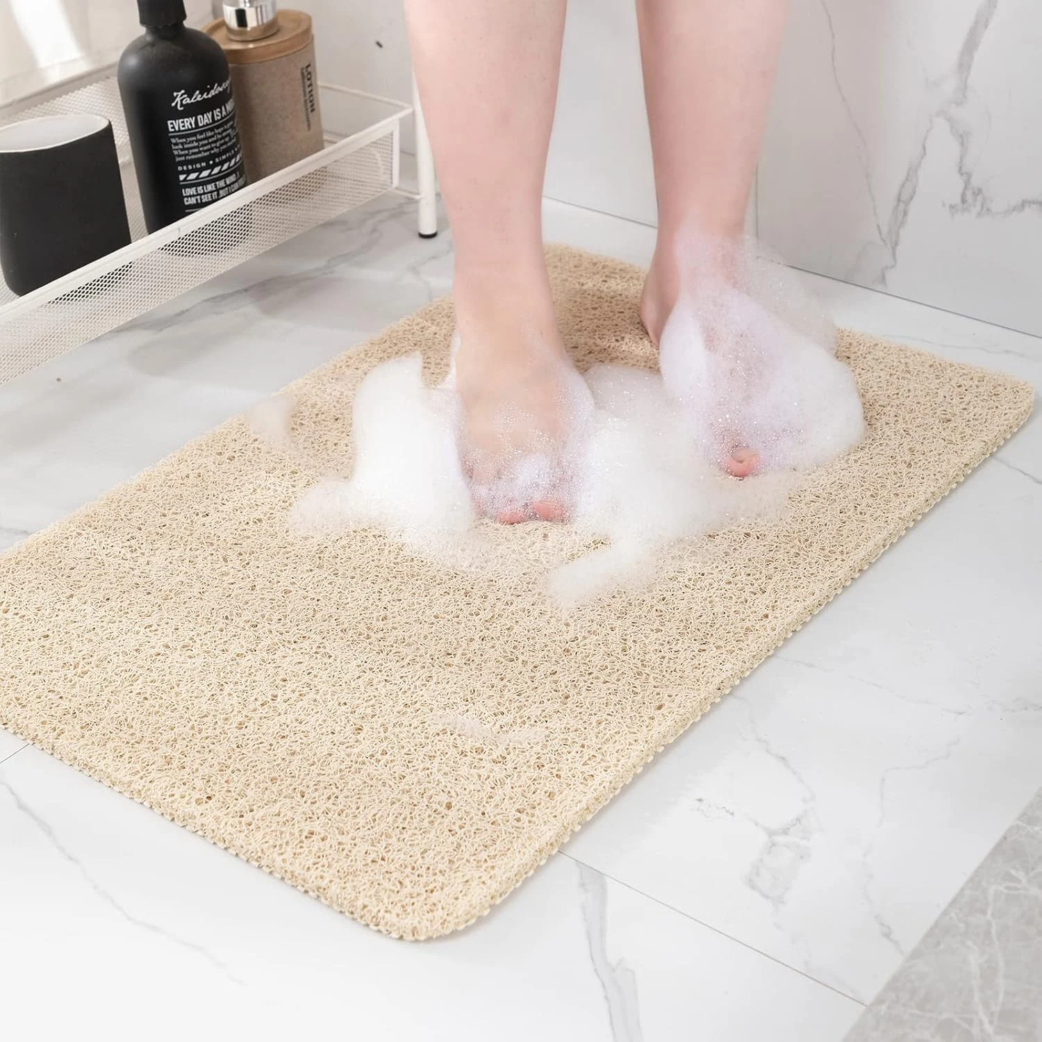 Hargiis Non Slip Bathtub Mat beige 24x16 inches on Amazon