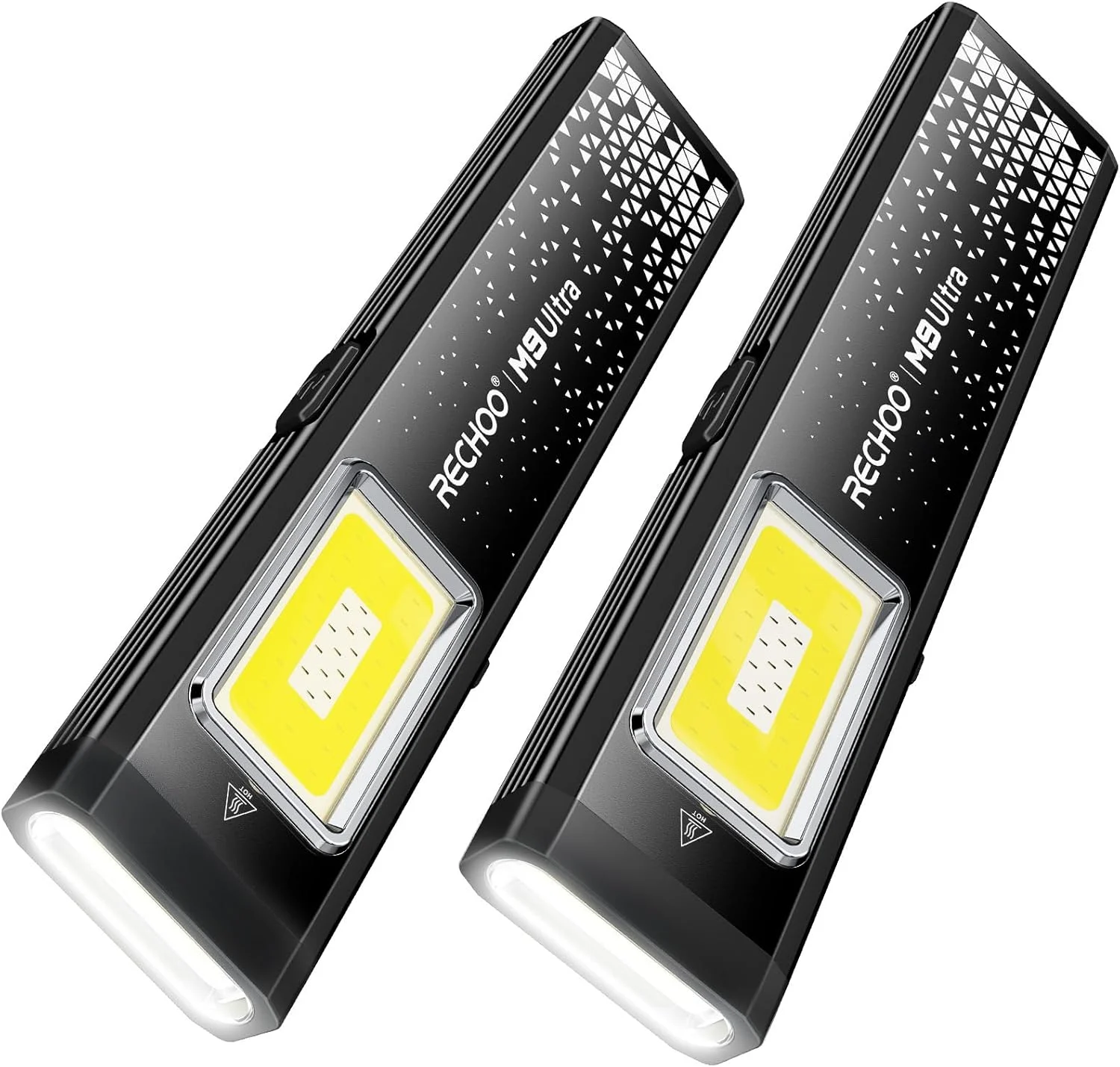 2‑Pack Rechoo 3‑in‑1 Magnetic Rechargeable EDC Flashlight with clip, sold on Amazon