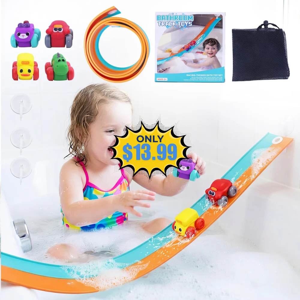 Race Car Bath Toys Set 8-Piece Deal at Amazon