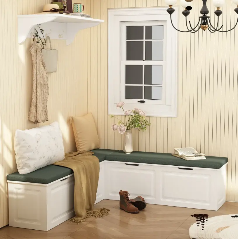 Entryway L-Shaped Shoe Bench With Storage Deal at Wayfair: Save $612.01