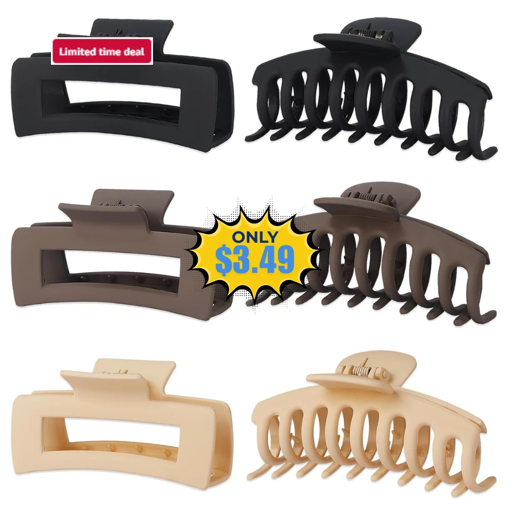 6 Pack Hair Claw Clips 4 Inch Deal: Save 50% at Amazon
