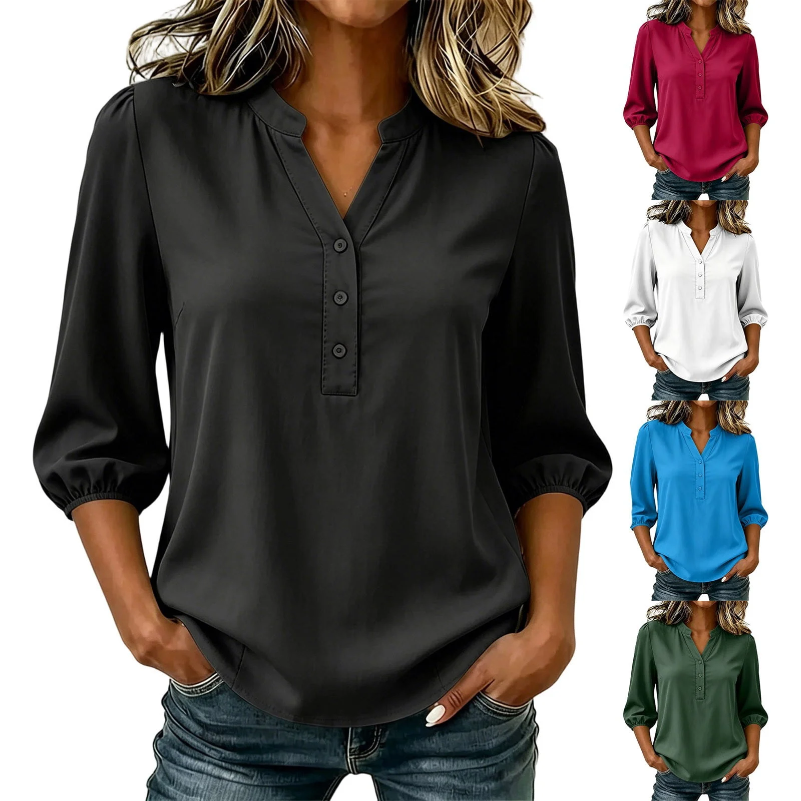 Women’s Henley Shirts & Tunic Tops Just $5 at the store