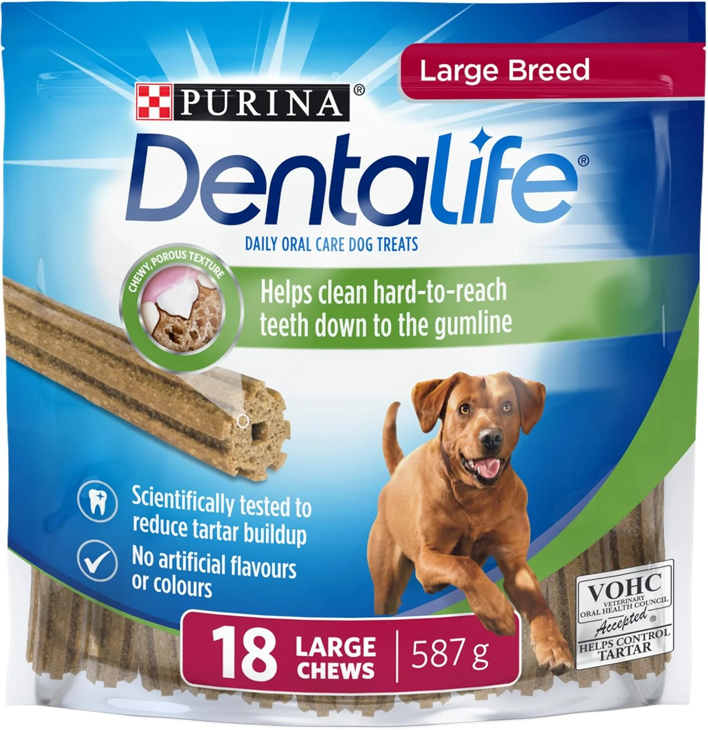 Purina DentaLife 18‑Ct Daily Oral Care Dog Sticks large chews on Amazon