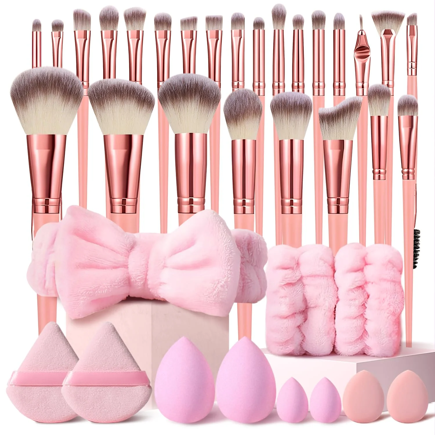 36Pcs Pink Makeup Brushes Set Deal at Amazon
