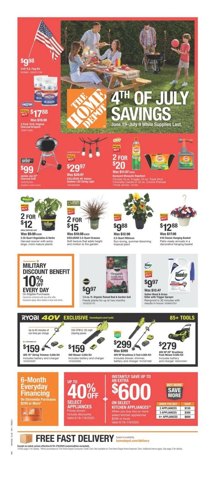 Up to 30% Off Home Essentials at Home Depot 4th of July Sale