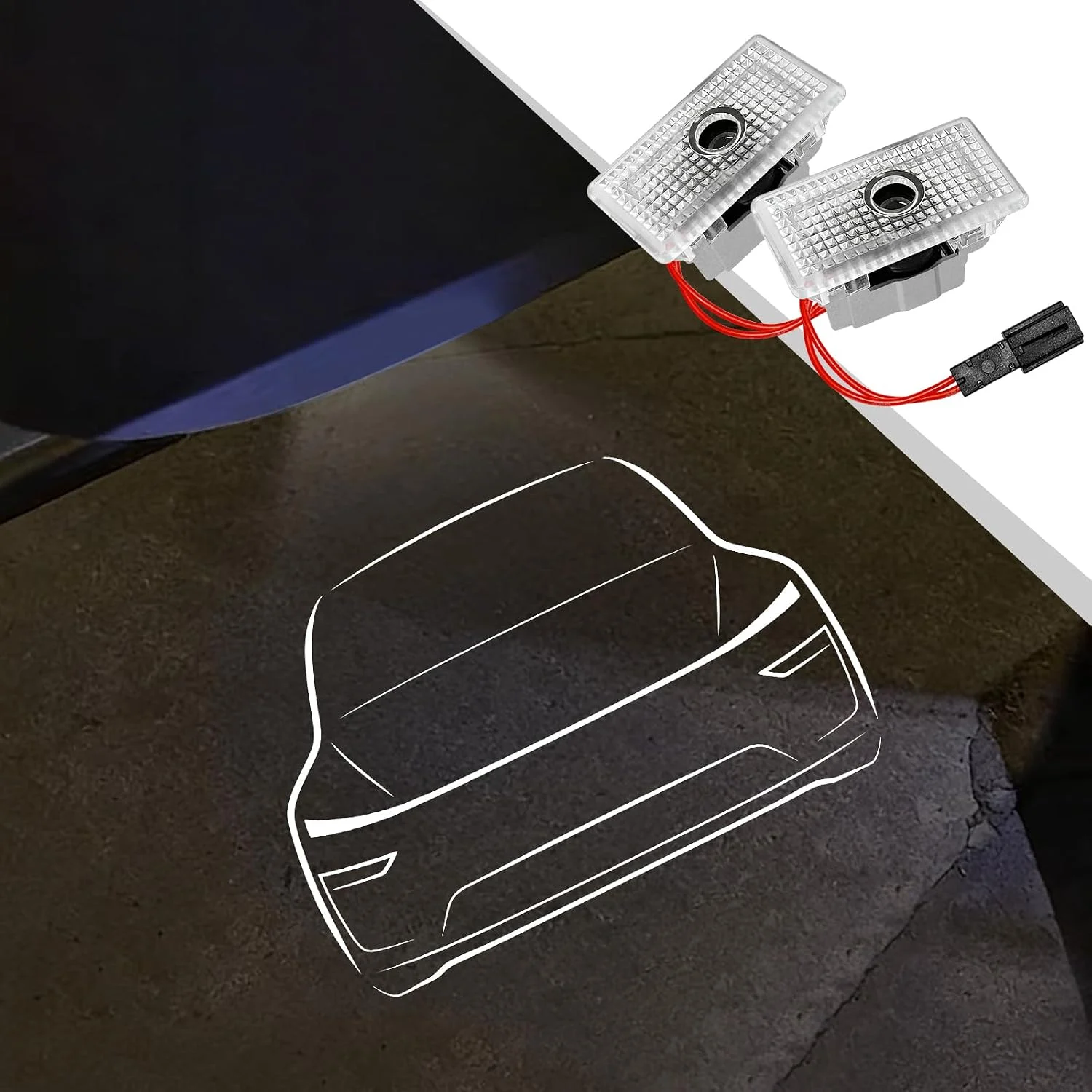No Fade 2‑pcs projector car door lights for Tesla Model Y, ghost shadow HD LED puddle lights – Amazo