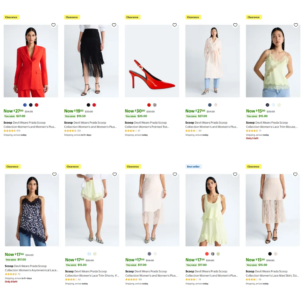 Devil Wears Prada x Scoop Sale Up to 50% Off at Walmart