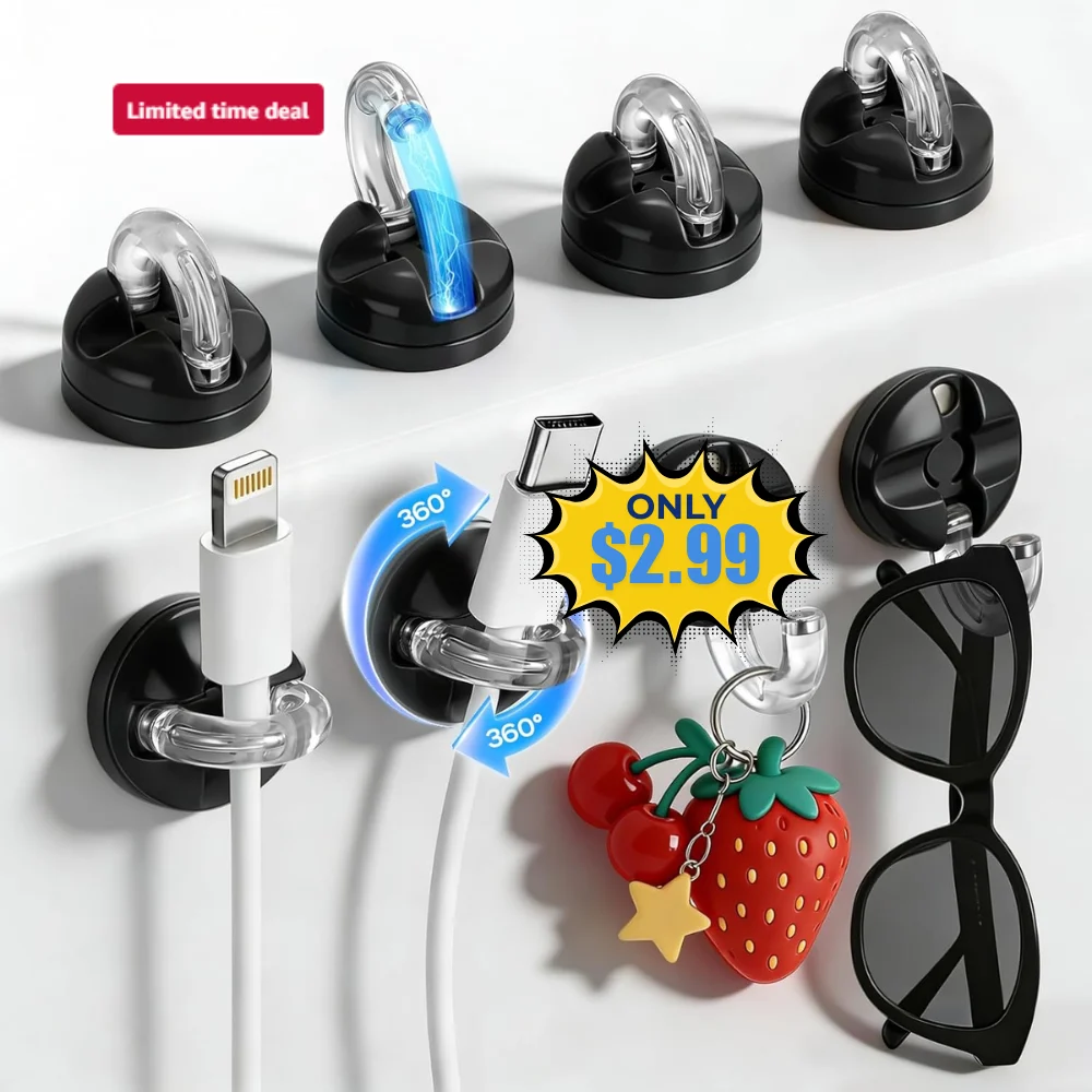 8 Pack 360° Rotatable Magnetic Cable Clips Deal: Save 63% at Amazon