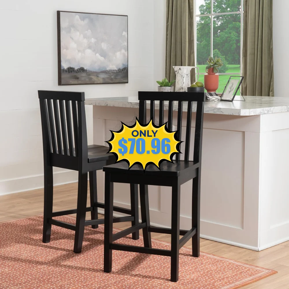 Linon Deandra Counter Stool Set of 2 Deal at Amazon