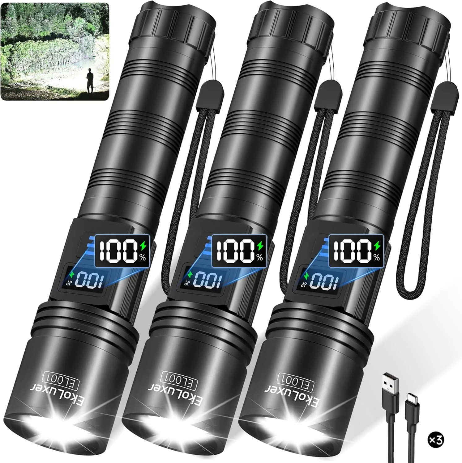 Tughlax 3-Pack Rechargeable LED Flashlights Only $29.99 (Reg.