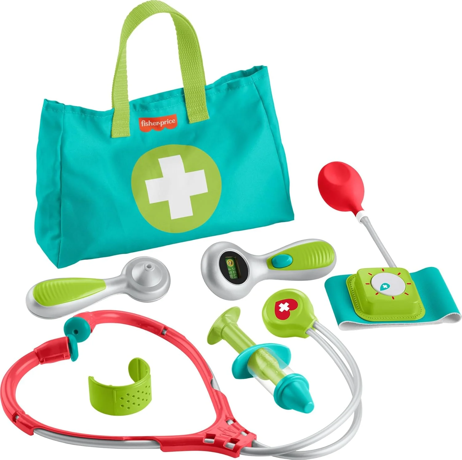 Fisher-Price Play Medical 7-Piece Kit displayed on Amazon product page