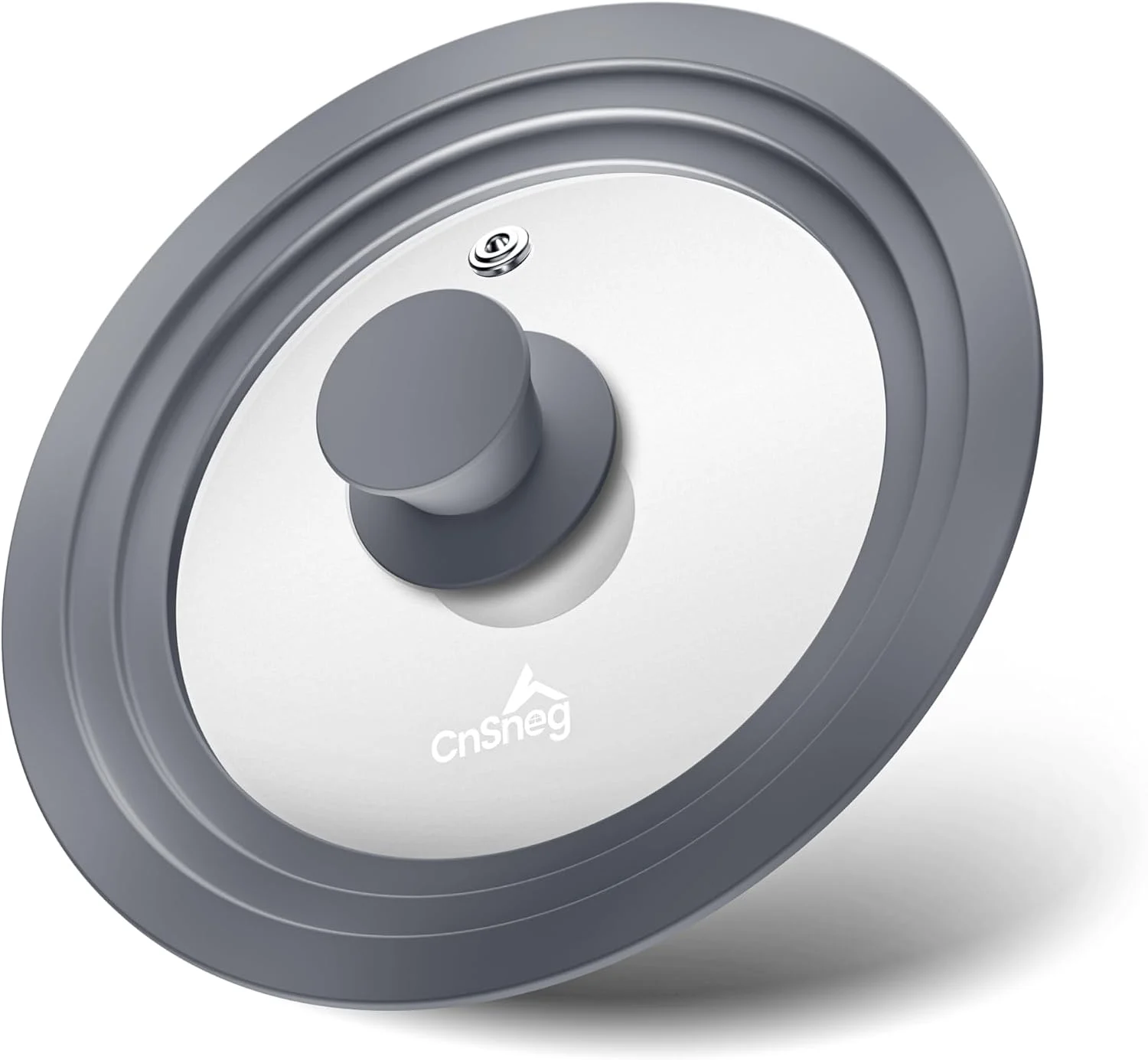CnSneg Universal Lids for Pots, Pans and Skillets, grey tempered glass with silicone rim, sold on Am