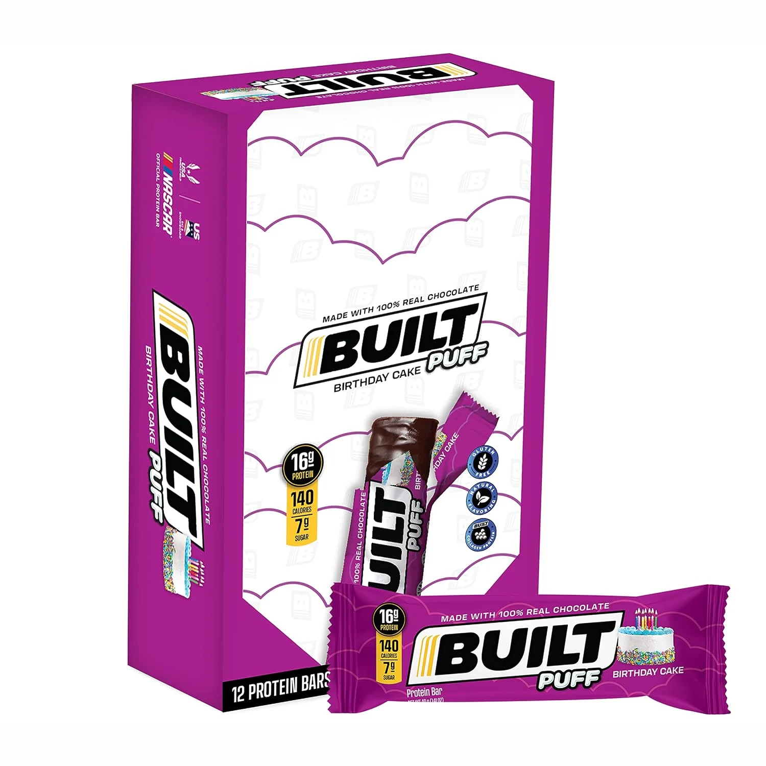 Buy 1 Get 1 Free Built Puff Protein Bar pack on Amazon