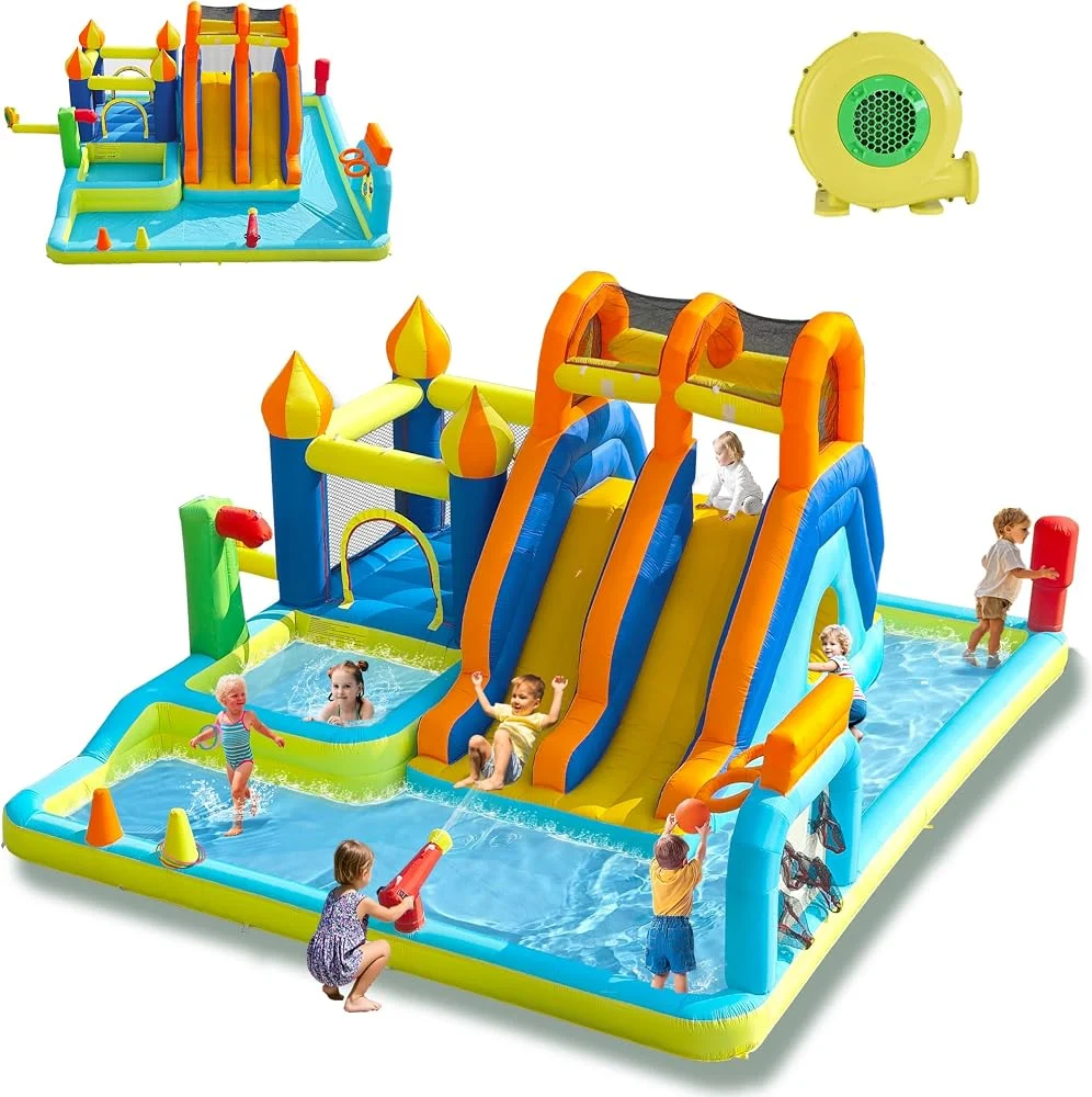 HIJOFUN Blow Up Water Slides inflatable bounce house on Amazon