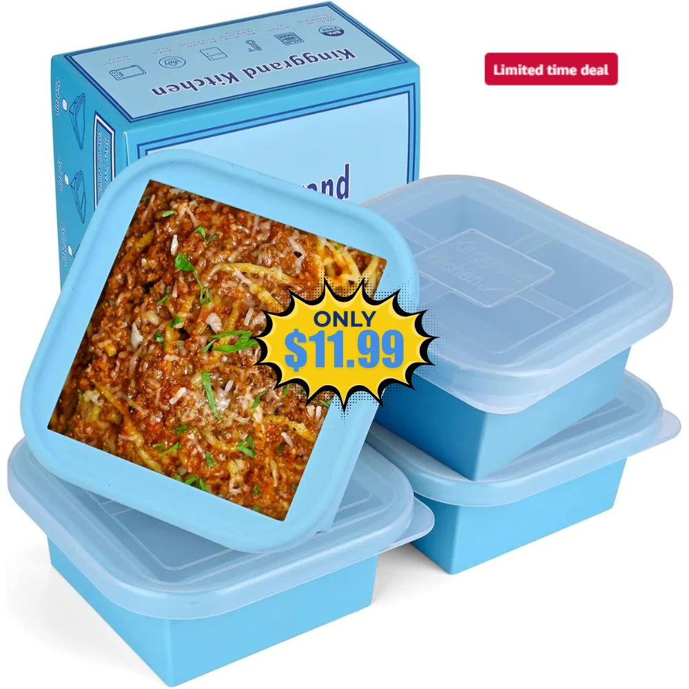 2 Cup Silicone Freezer Trays 4 Pack Deal: Save 50% at Amazon
