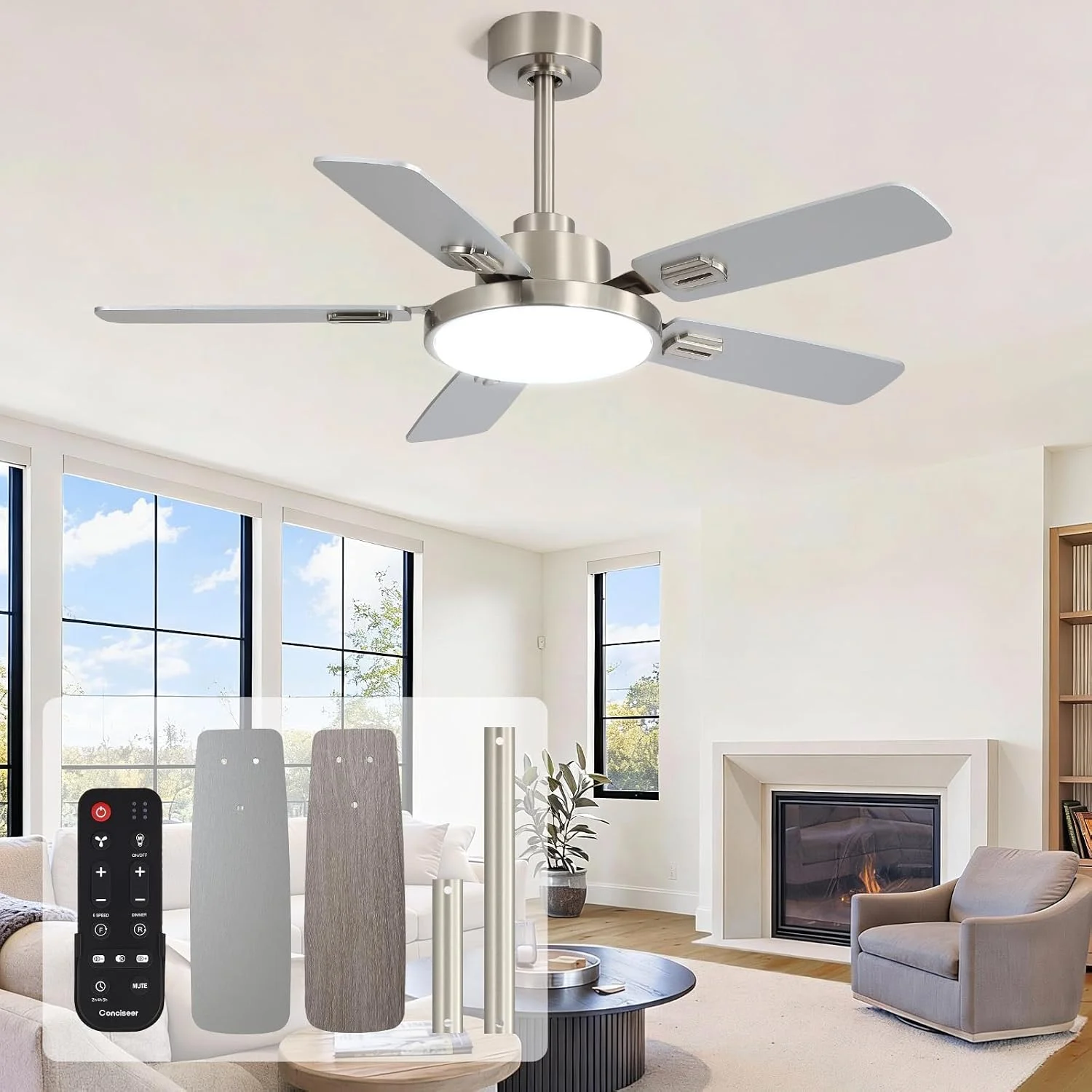44‑Inch Ceiling Fan with Light Only $48.44 (Reg. $99.99) at Amazon