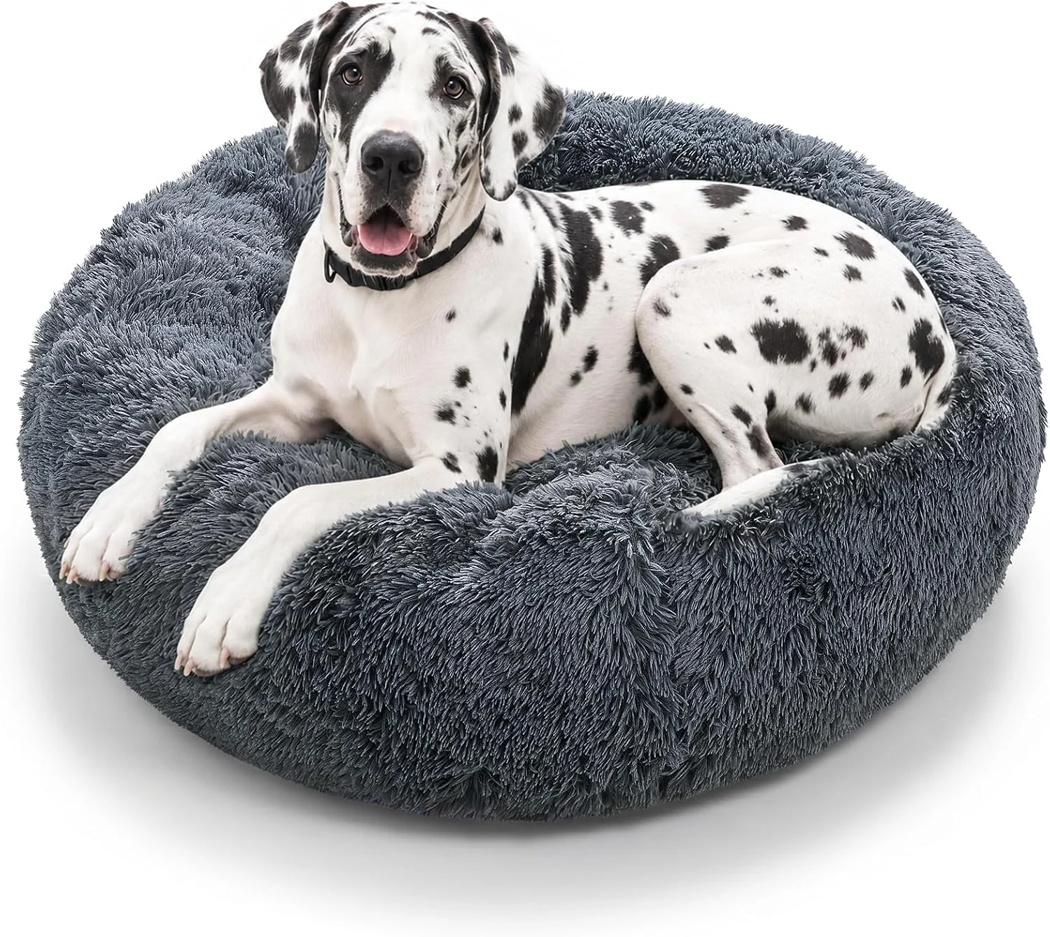 JollyVogue Large Dog Bed anti‑anxiety fluffy donut cushion on Amazon