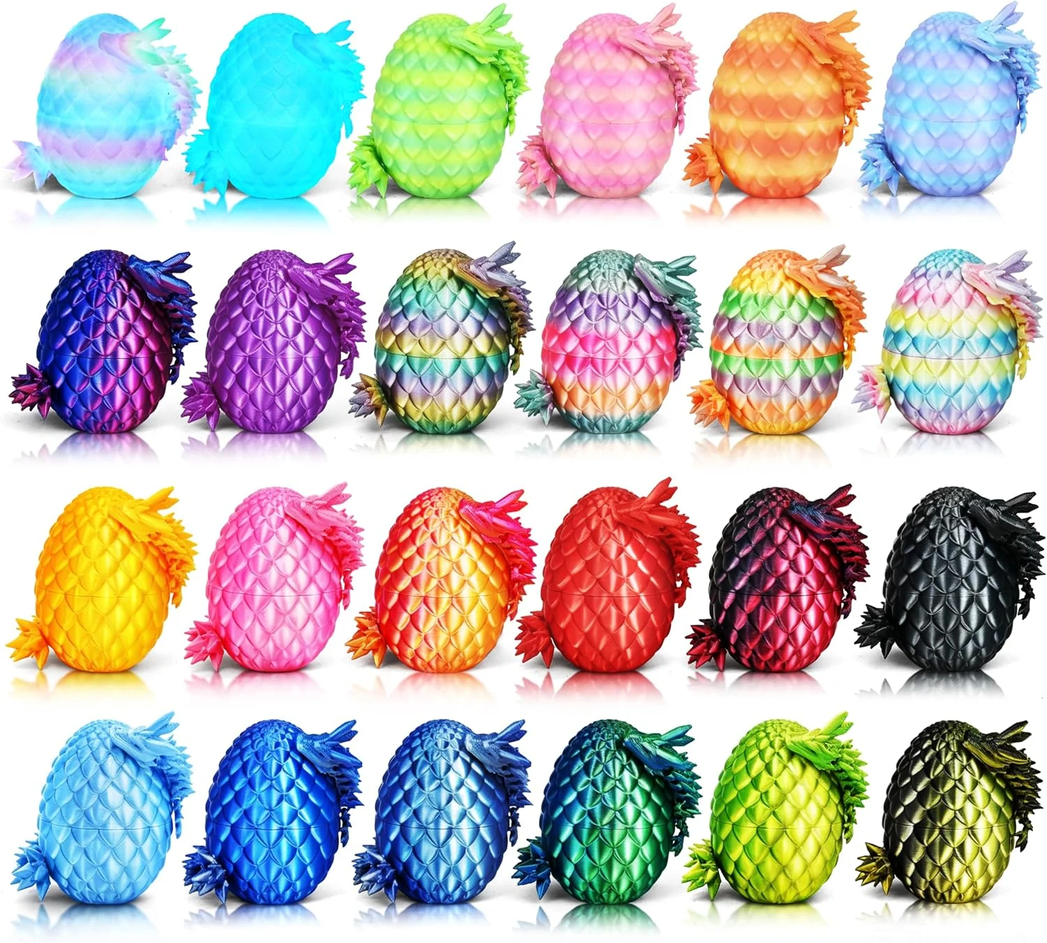 Impossmaker 24pcs 3D printed crystal dragon eggs toy set sold on Amazon