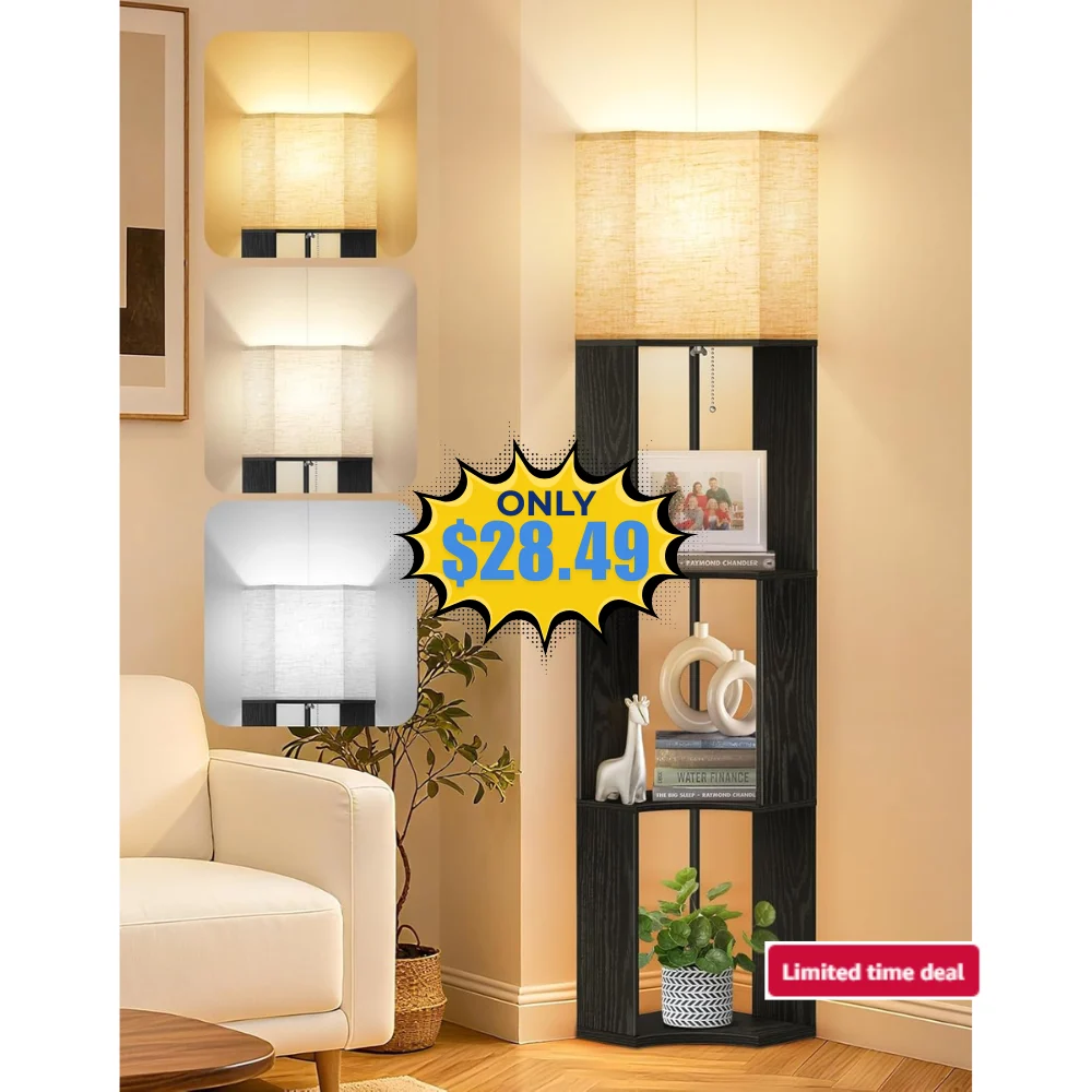 OUTON Floor Lamp with Shelves Deal: Save 53% at Amazon