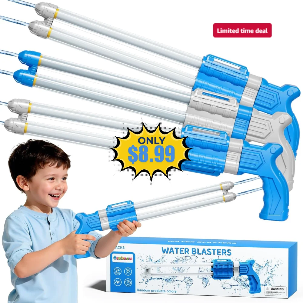 4 Packs Double-Nozzles Water Blaster Deal: Save 55% at Amazon