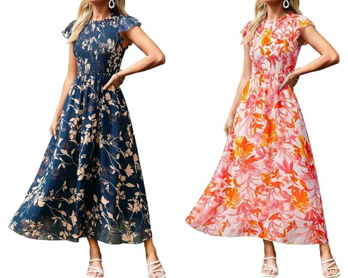 Women’s Boho Floral Maxi Dress Summer Deal at Amazon