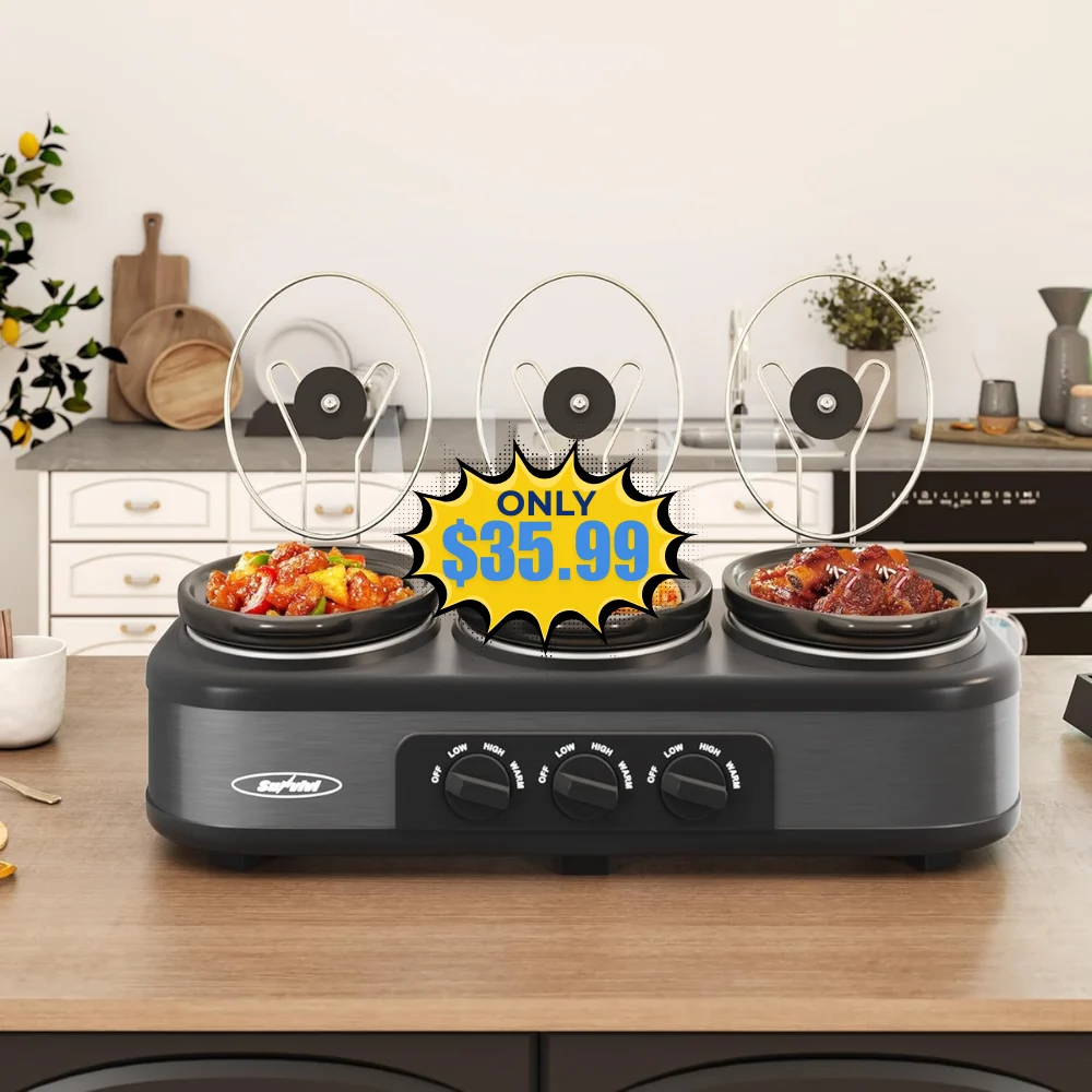 Sunvivi Triple Buffet Slow Cooker Deal: Save 30% at Amazon