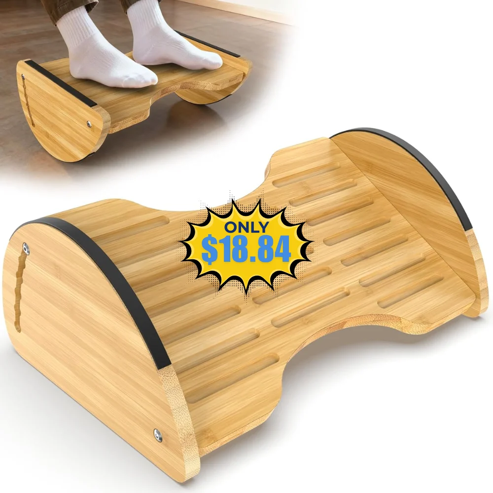 Bamboo Foot Rest for Under Desk Deal at Amazon: Save with Promo Code