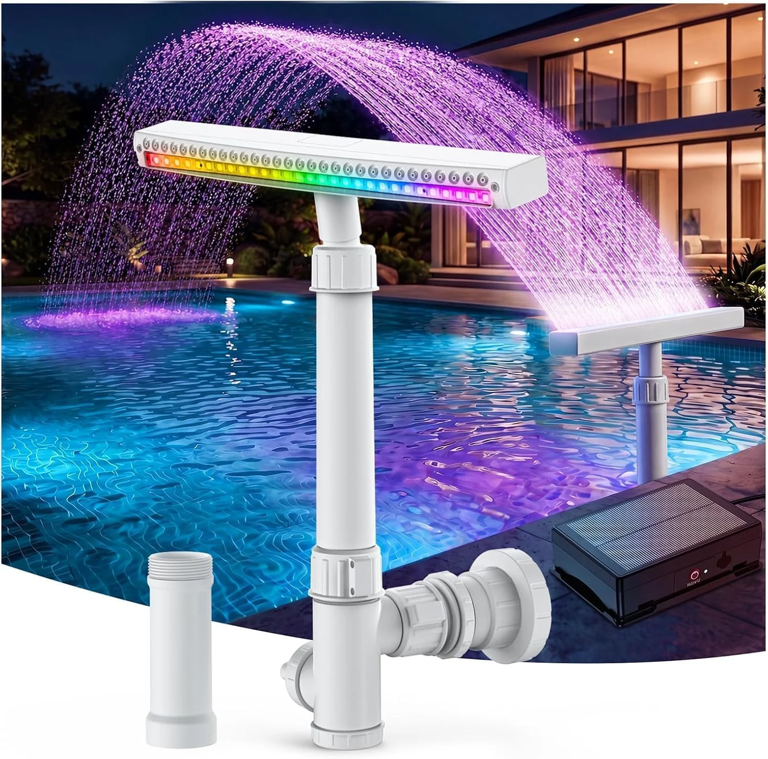 Solar Pool Fountain with Lights for Above Ground Pools Deal at Amazon