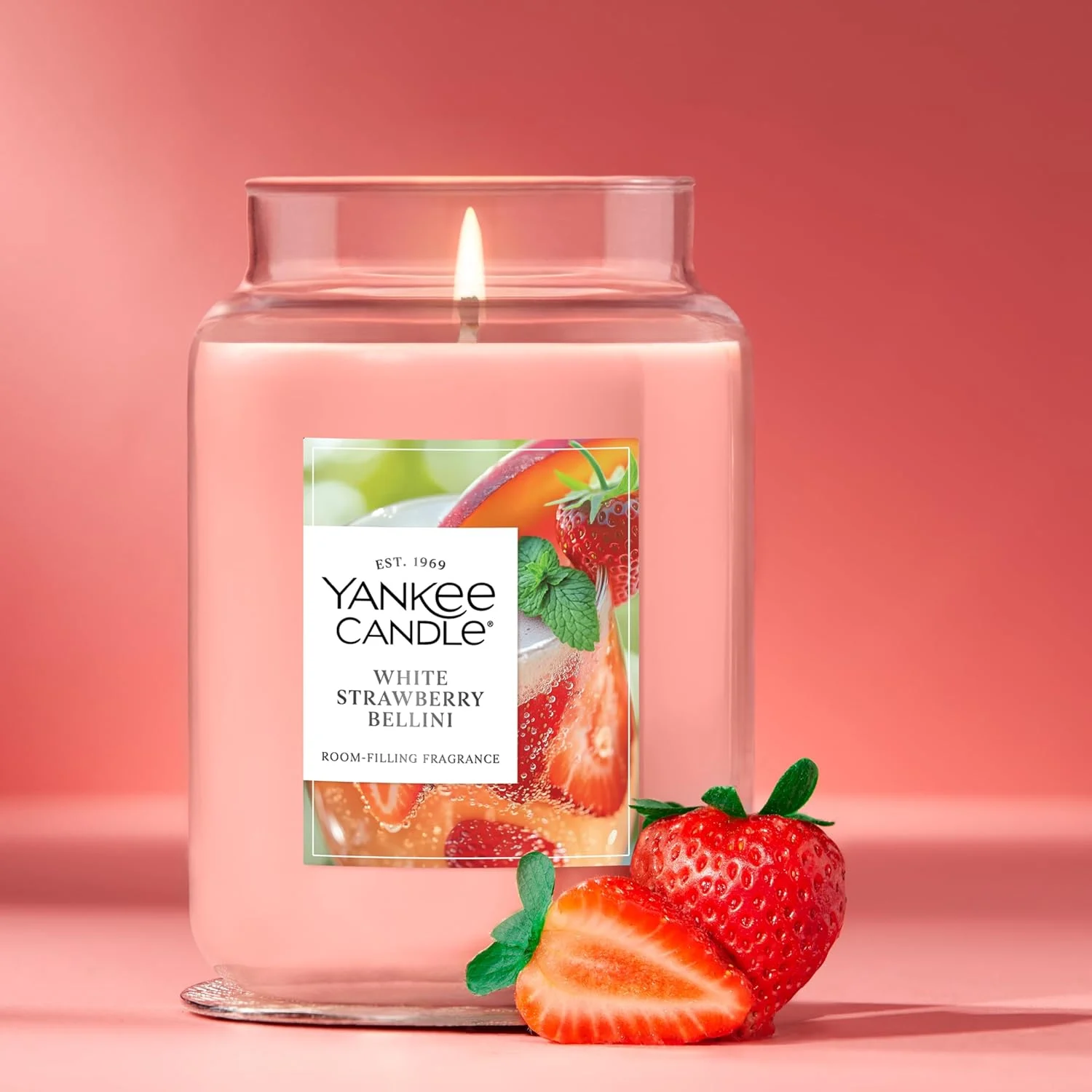 22oz Yankee Candle White Strawberry Bellini Scented Candle