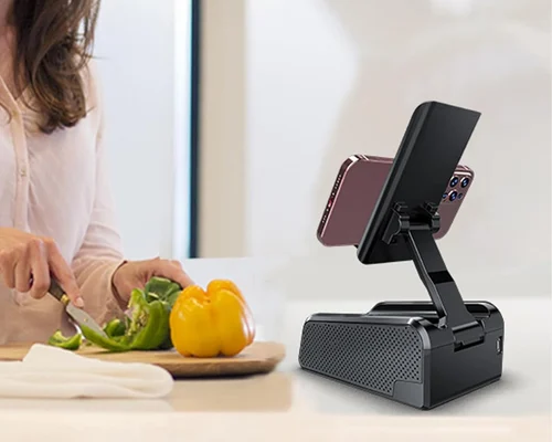 Cell Phone Stand with Bluetooth Speaker