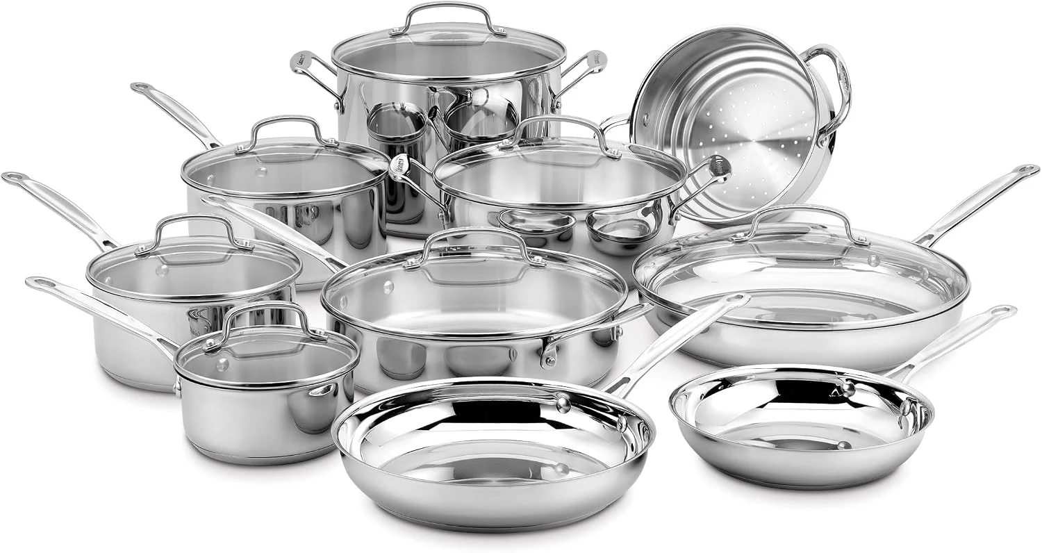 Cuisinart 17-Piece Stainless Steel Cookware Set Deal at Amazon