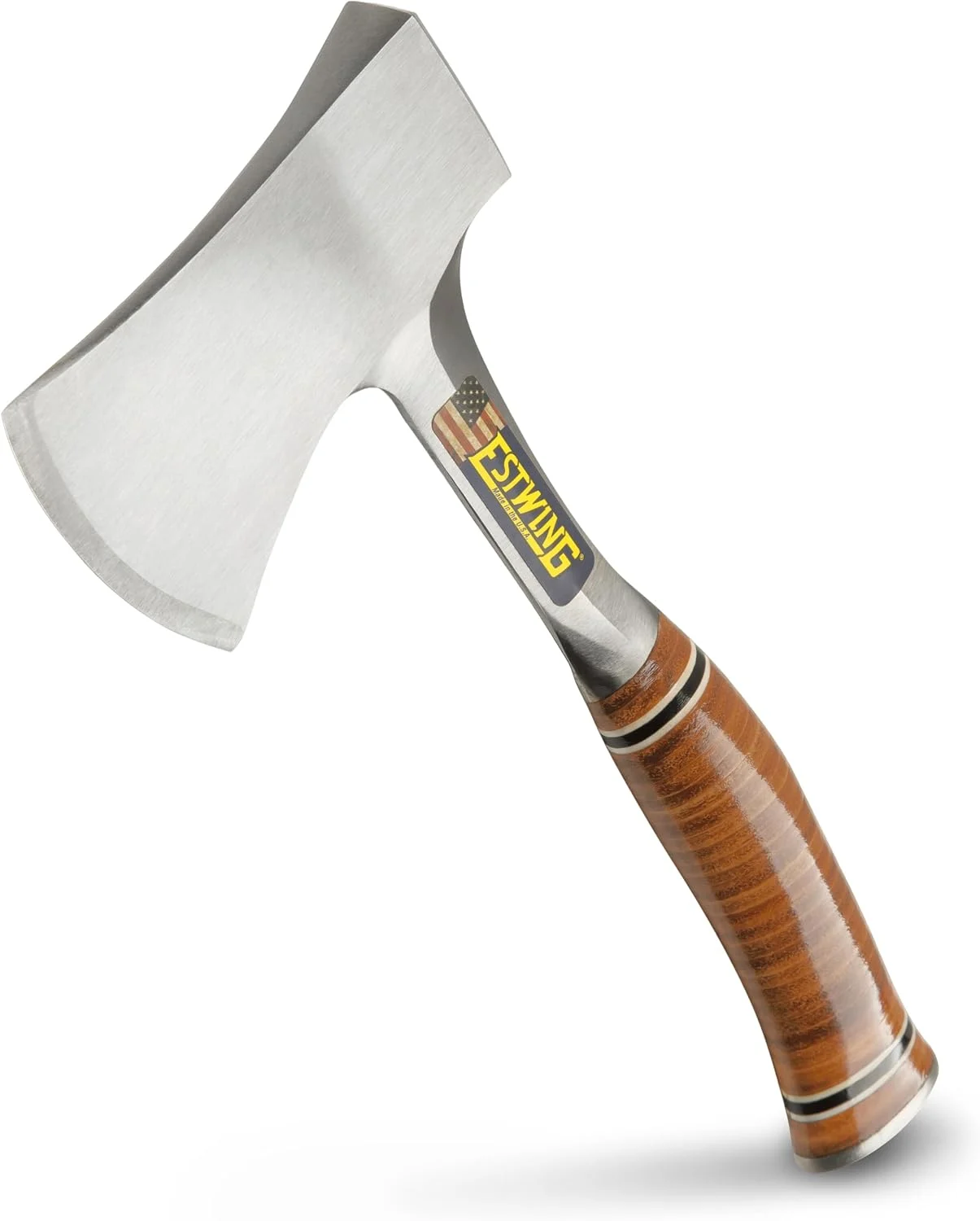 Estwing 14-inch Sportsman's Axe with leather grip and sheath, sold on Amazon