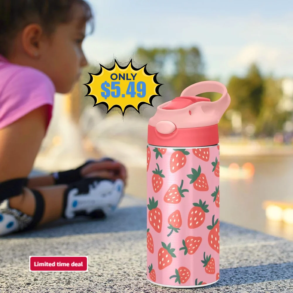 ALAZA Strawberry Kids Water Bottles Deal: Save 50% on Amazon