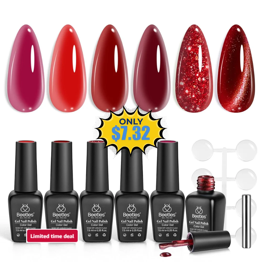Beetles Red Gel Nail Polish Set Deal: Save 55% at Amazon