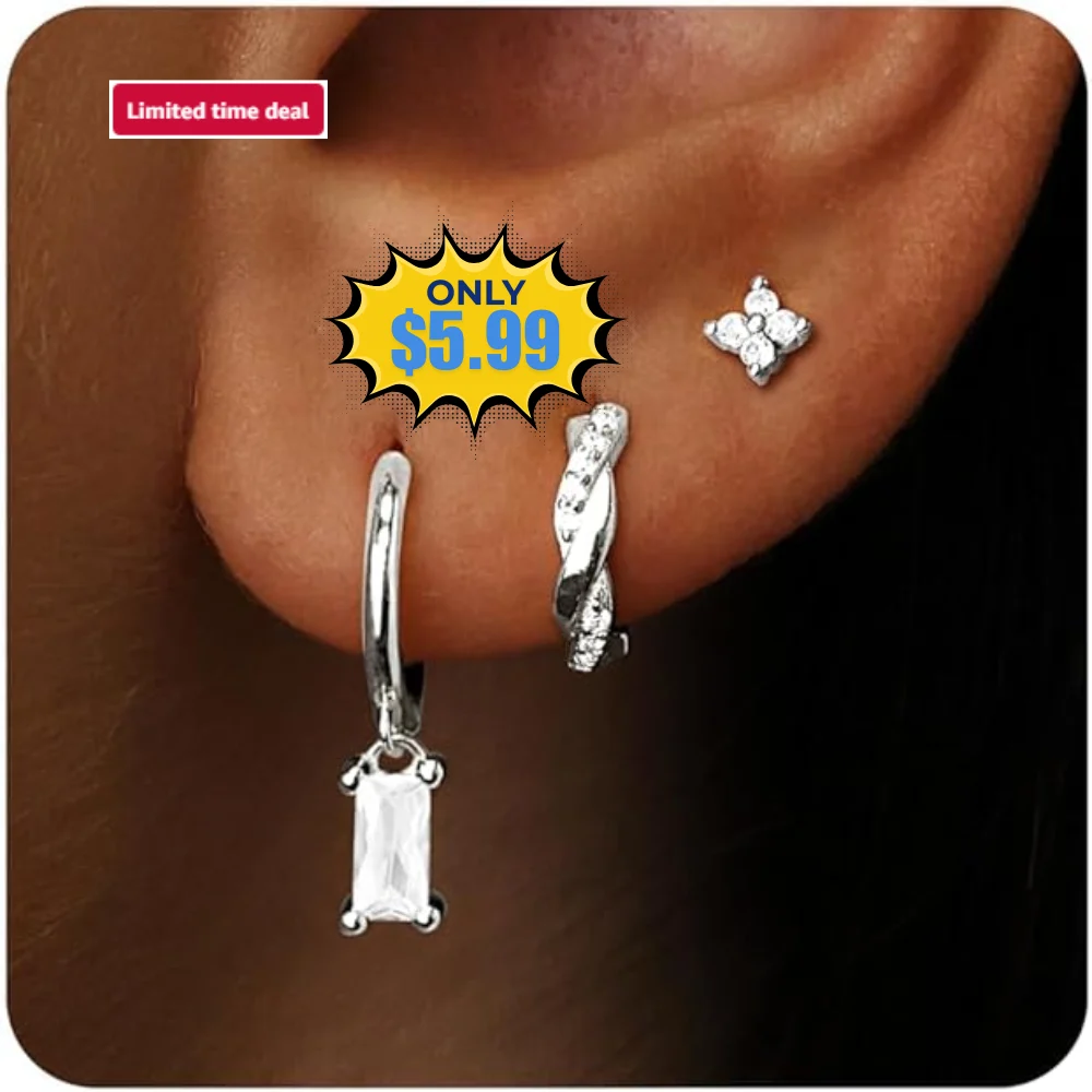Sterling Silver Huggie Hoop Earrings: Save 57% at Amazon