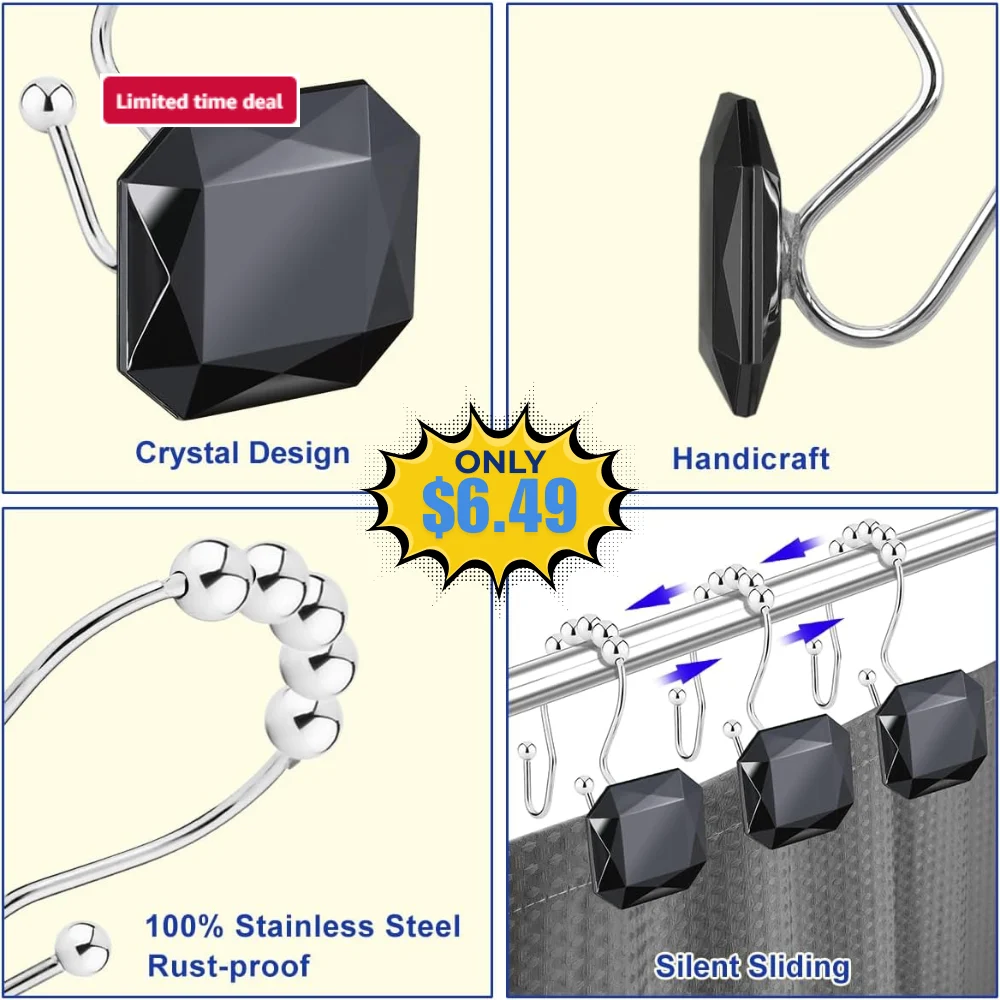 Shower Curtain Hooks Rings Deal: Save 50% at Amazon