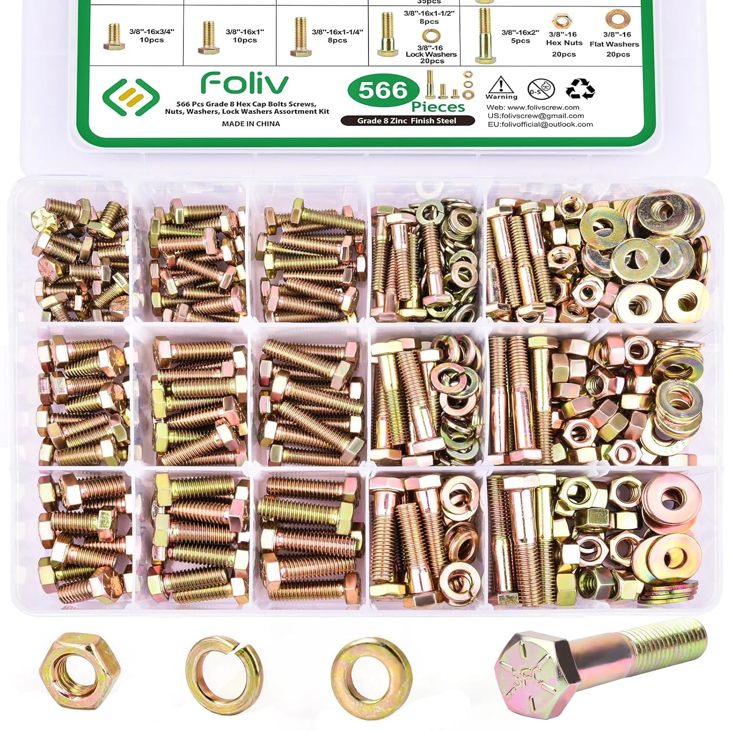 FOLIV 566-Piece Heavy Duty Bolt Kit Only $49.37 at Amazon