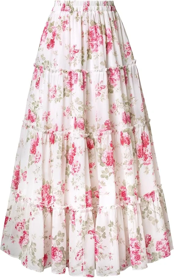 Scarlet Darkness Floral Maxi Long Skirts Deal at Amazon
