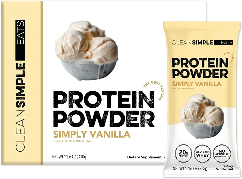 Clean Simple Eats Whey Isolate Protein Powder vanilla flavor, 10 stick packs, Amazon