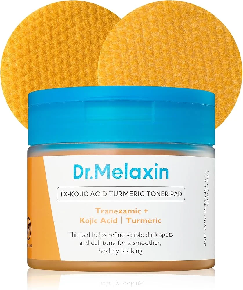 Dr.Melaxin Kojic Acid Turmeric Toner Pads package on Amazon