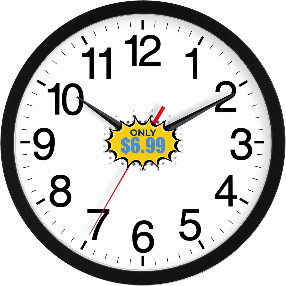 Wall Clock Modern 10 Inch Black Deal: Save $7 at Amazon